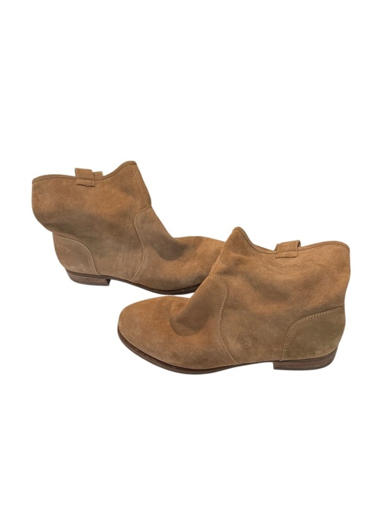 Sole Society Shoes - Sole Society Tan Suede Ankle Boots Size 10 Stacked Heel Booties
